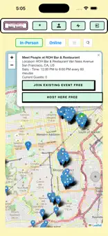 ThinkMatch map showing event discovery