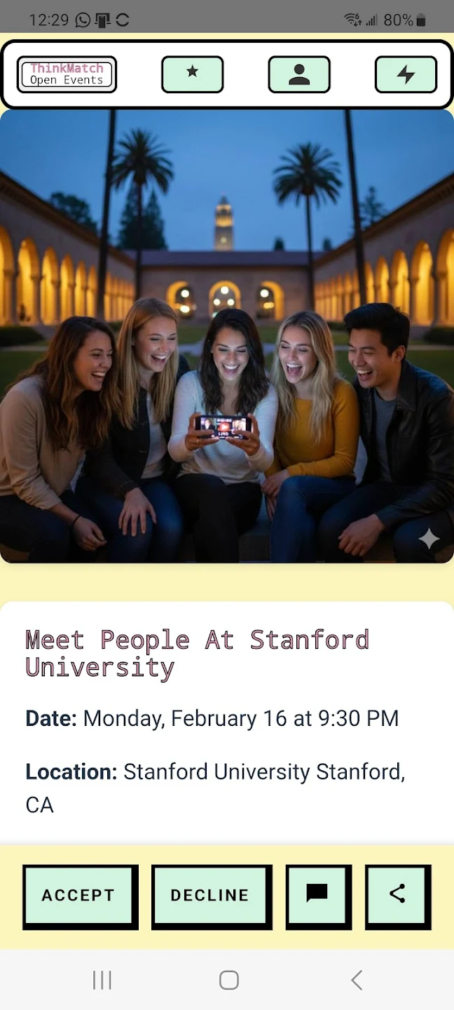 People meeting in person through ThinkMatch